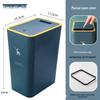 High-Capacity Press-Open Trash Can with Lid for Kitchen & Living Room - Stylish & Popular