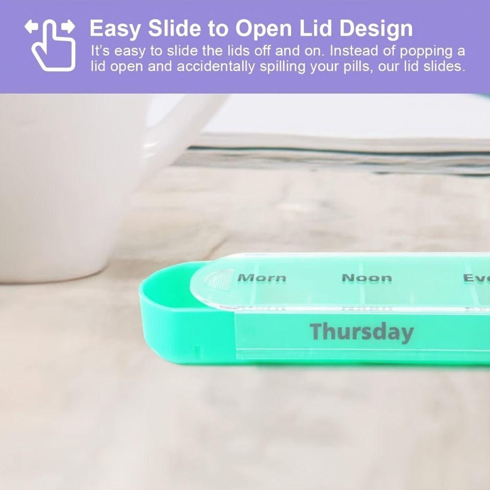 Week Mark 7-Day Pill Organizer PU Carrying Case Daily Pill Box Weekly Pill Organizer Box Travel