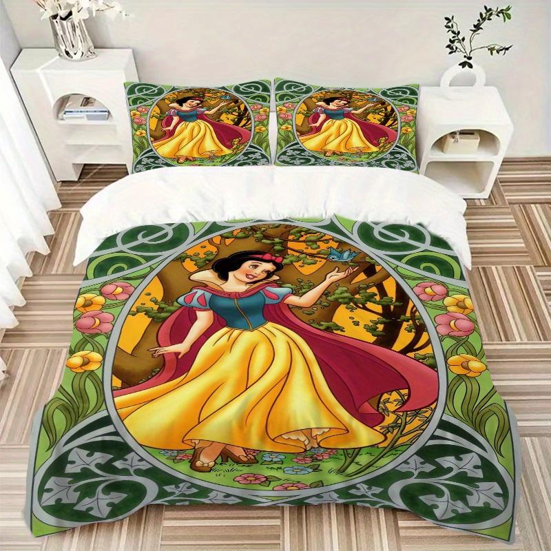 3pcs Snow White Bedding Set - Includes 1 Quilt Cover and 2 Pillowcases, Comfortable Bedding with Stylish Design for Bedroom, Machine Washable - P