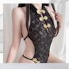 Frauen Open File Jumpsuit Spitze Sexy Cheongsam Uniform Versuchung Retro Chinesisches Kleid Qipao Rückenfreier Schrittloser Bodysuit Unterwäsche