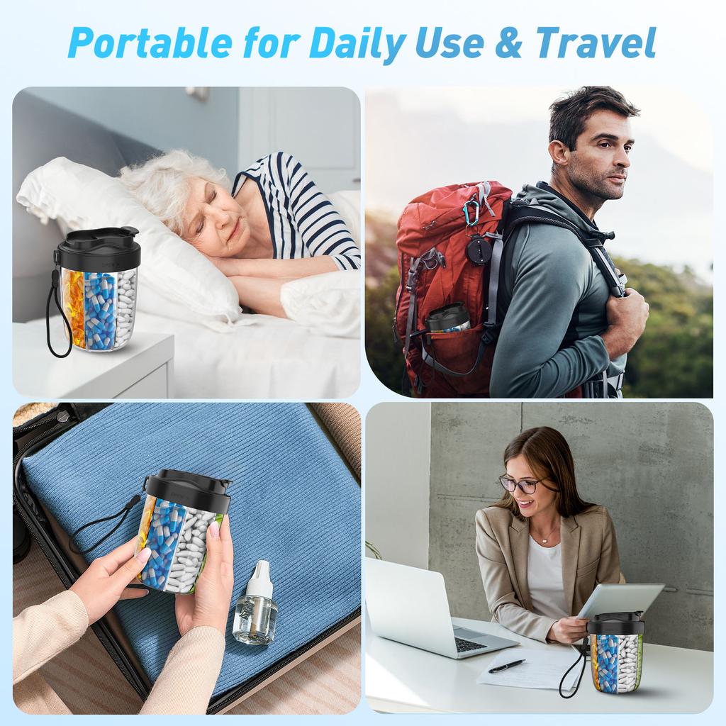 2PCS Weekly Large Pill Organizer Portable Pill Bottle Dispenser For 7 Vitamins Medicine Fish Oils Storage Box Travel Pillboxs