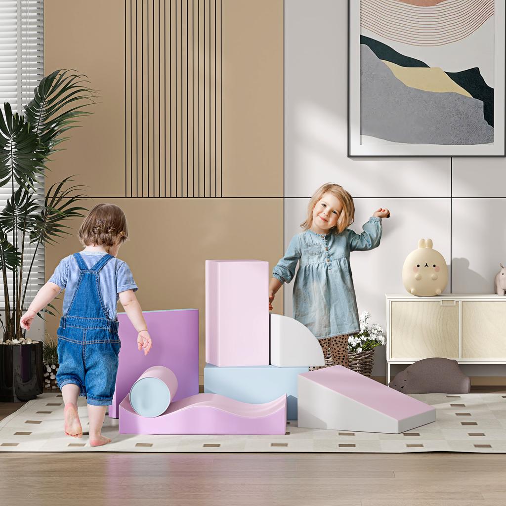 Foam Building Blocks for Children, Promotes Creativity, Faux Leather, 40x40x20 cm, Multicolor, 1-3 Years