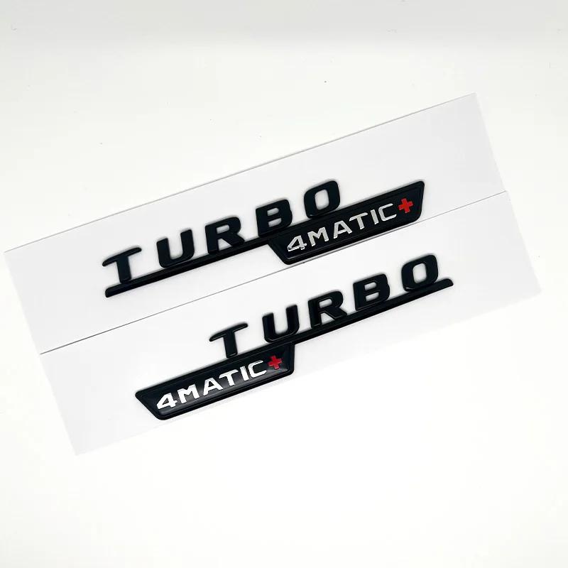 3D ABS Glossy Black Car Fender Badge Turbo 4MATIC Sticker Rear Trunk AMG Emblem A45 Logo For Mercedes Benz A 45 AMG W176 W177 RM1