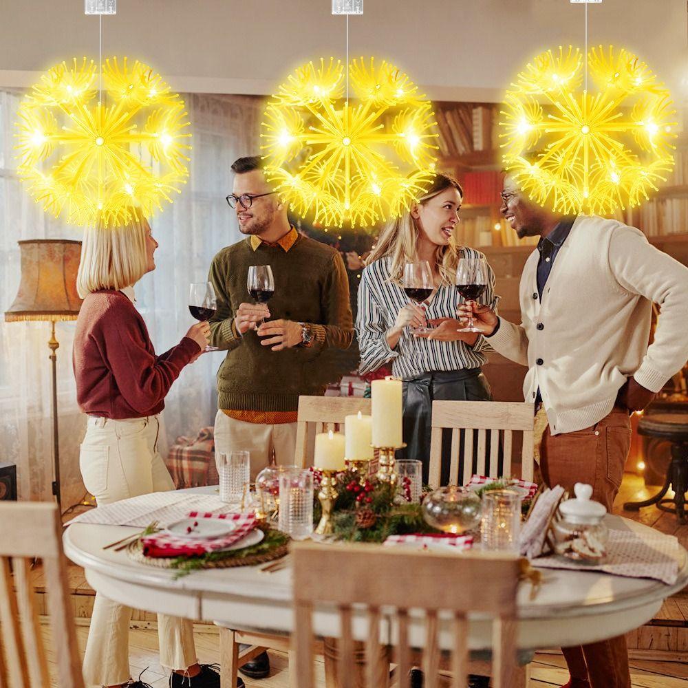 IP44 Solar Ground Pendant Lamps 19LED Starburst Lamp Fairy Lights LED Hanging Chandeliers  Party