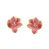 Pink Floral Women's Small Earrings Sweet Flower Petals Fashion Ear Jewelry Irregular Mini Plant Element Ear Studs