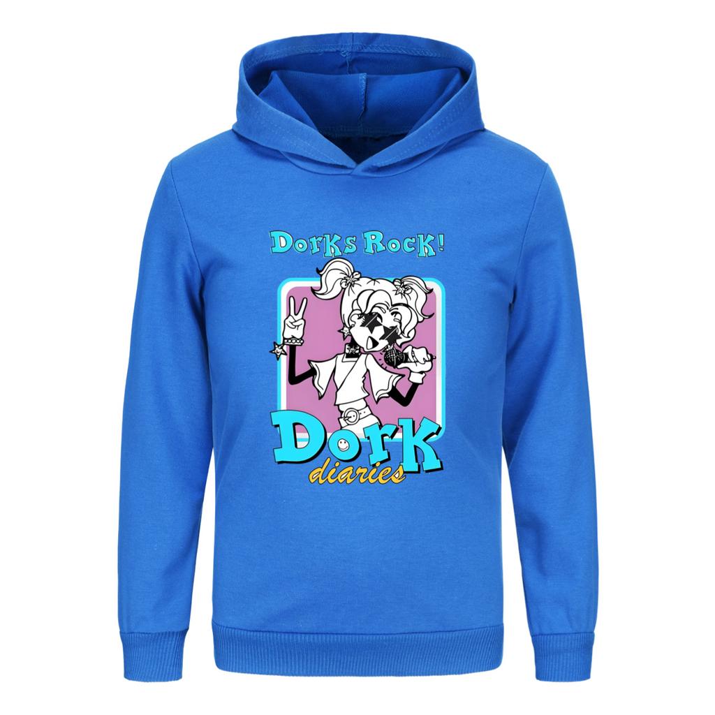 Girls Versatile Printed Comfortable Hooded Sweater Casual Loose Hoodies Sweatshirts Girls