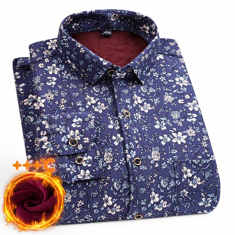 Men's long-sleeved shirt with double-sided fleece thickened warmth, 7XL, 8XL, casual winter, trendy and versatile for the street