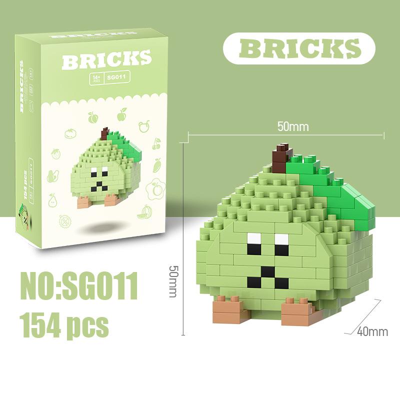 Small particle assembled building blocks educational toys fruit puzzle children boys and girls educational small ornaments gifts