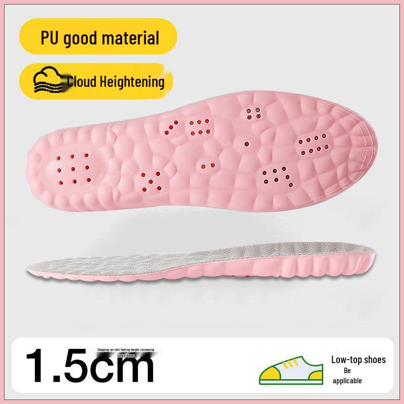 Anti-Odor Air Cushion Height Increasing Insoles for Men & Women – Thick, Non-Collapsing, Invisible Elevation Pads