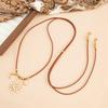 Simple Retro Hollow Out Sun Adjustable Pendant Necklace Rope Necklace Vintage Pull Out Collarbone Chain Jewelry Accessories Gift