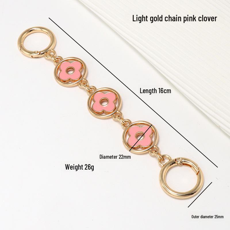 Abnehmbarer Glücksklee Taschenkettenriemen - Vielseitiges dekoratives Metallaccessoire für Crossbody und Rucksack