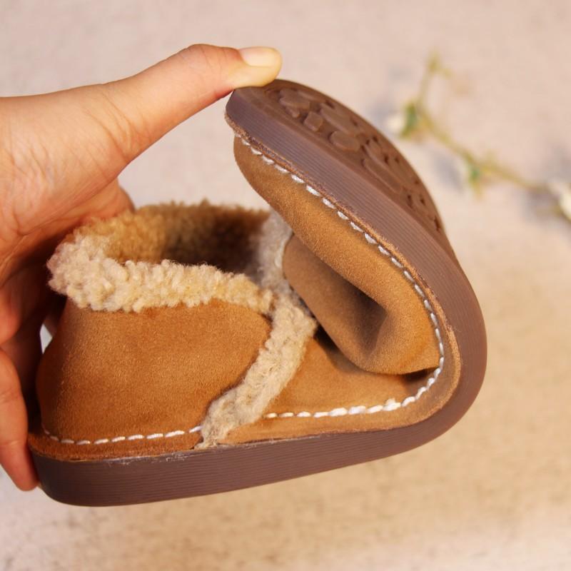 Die erste Schicht Rindsleder ist ein Pedal, Freizeitschuhe, Winterlammplüsch, Damenschuhe sind vielseitig und warm