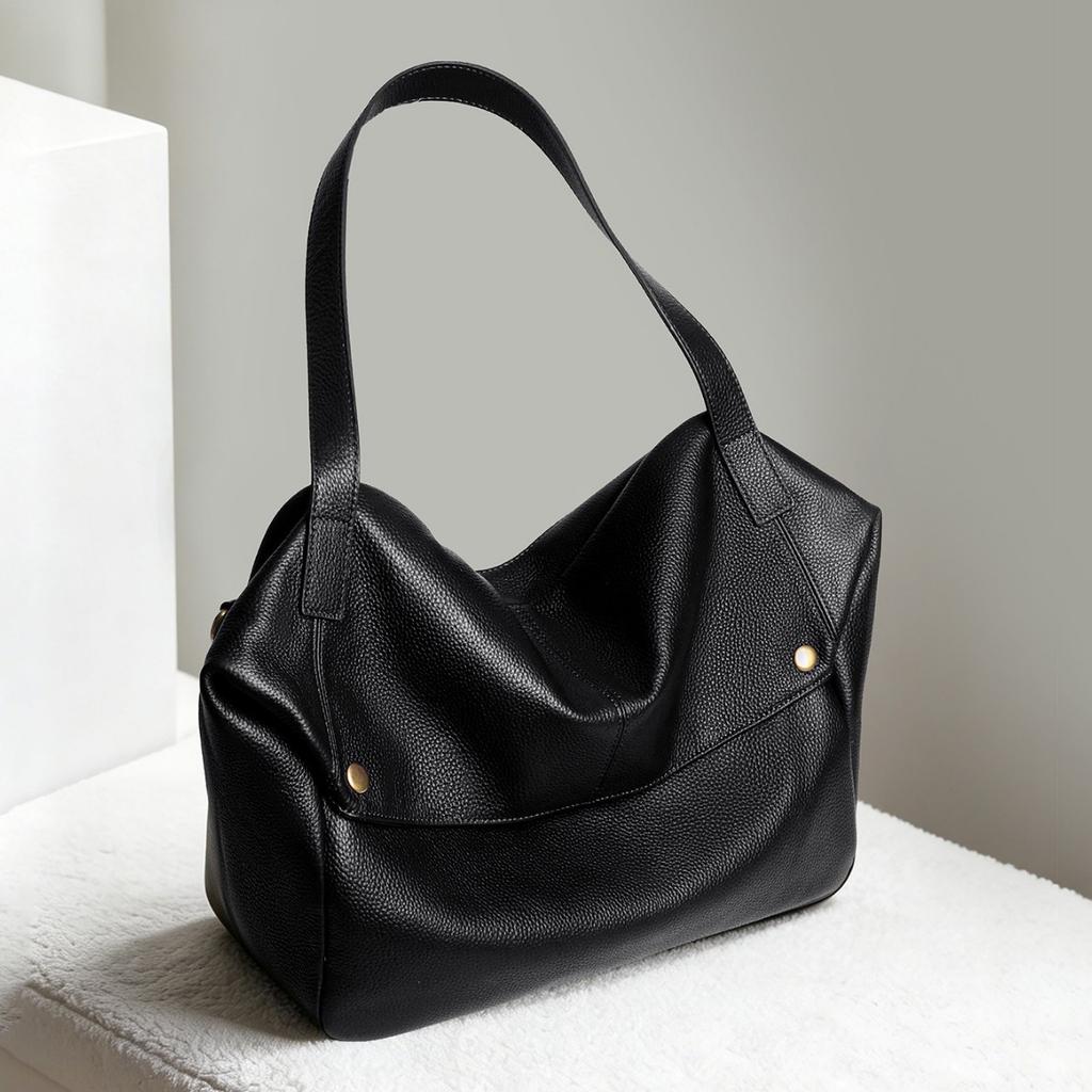 Leather Large-Capacity Bag Niche Fashion Women'S Bag Commuter Shoulder Bag Casual Messenger Tote Bag