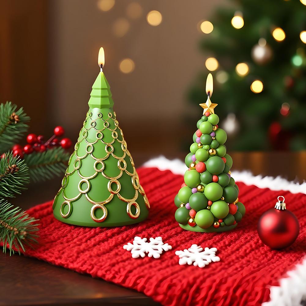 3D Weihnachtsbaum Kerzen Silikonform Handgemacht DIY Weihnachtsbaum Epoxidharzform Seife Kerzenherstellung Backwerkzeuge Feiertagsgeschenke