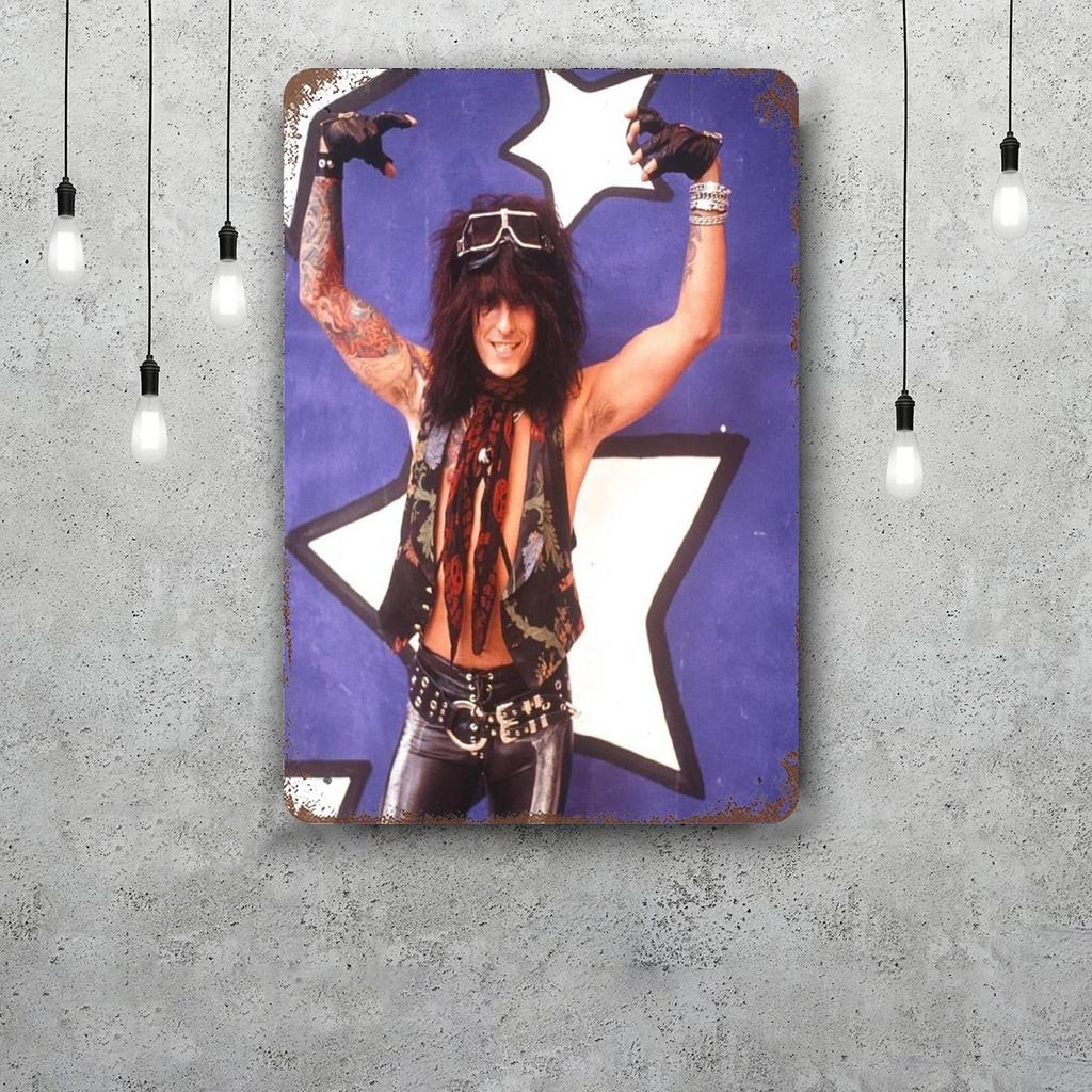 Nikki Sixx Vintage Tin Sign Home Decor Wall Decor Art Wall Mural Room Decoration Decor Retro Metal Sign Plate Bar Posters