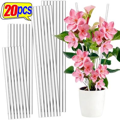 20/1PCS Plant Support Stakes Acrylic Clear Orchid Sticks For Potted Support Tomatoes Flowers Grow Upright Gardening Supplies