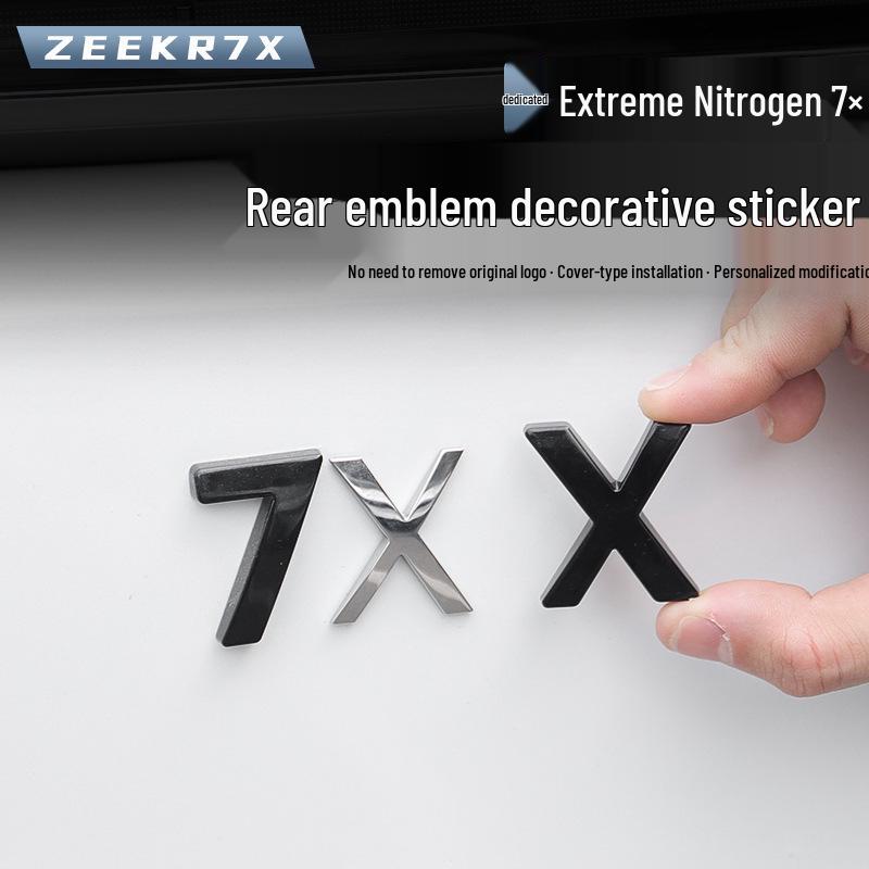 Zeekr 7X Black Warrior Car Emblem: Metal Rear Blackened Sticker for 2025-2026 Models