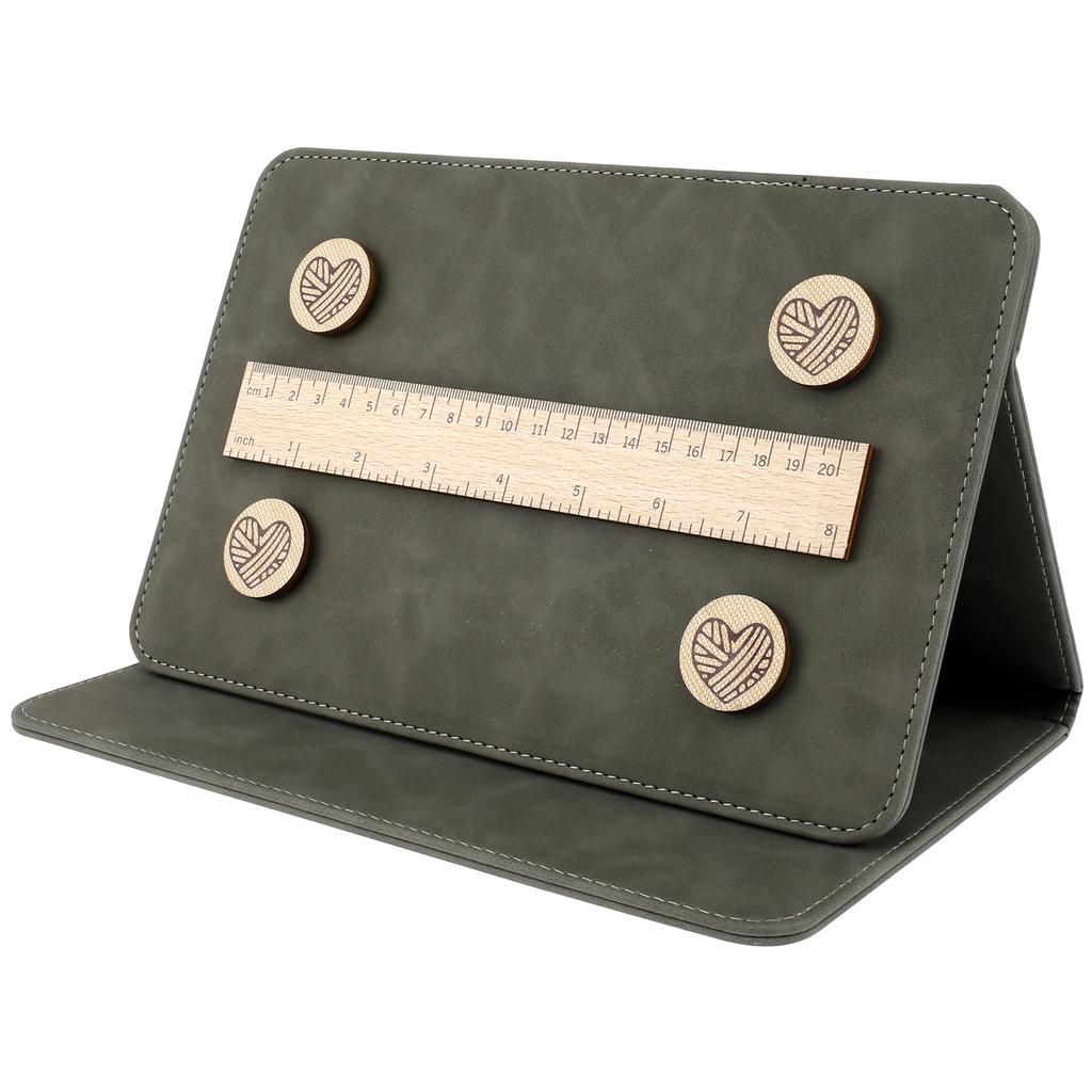 Stricknadel-Halter Faltbarer Strickmuster-Halter mit herzförmigen Magneten und Lineal 7×10,2 Zoll Strickmuster