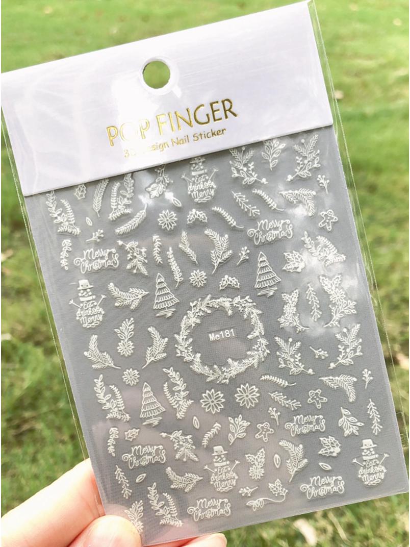 Winter Christmas White Snowflake Nail Art Stickers (ME180-197)