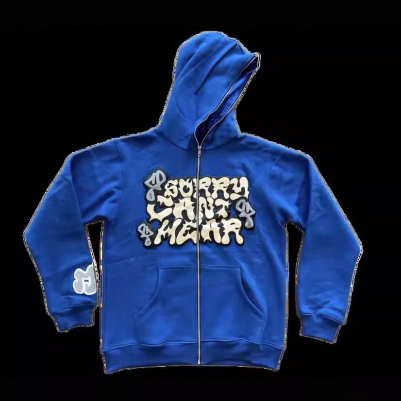 Gothic Retro Dark Y2K Skull Letter Zipper Sweater for Men and Women of the Same Style