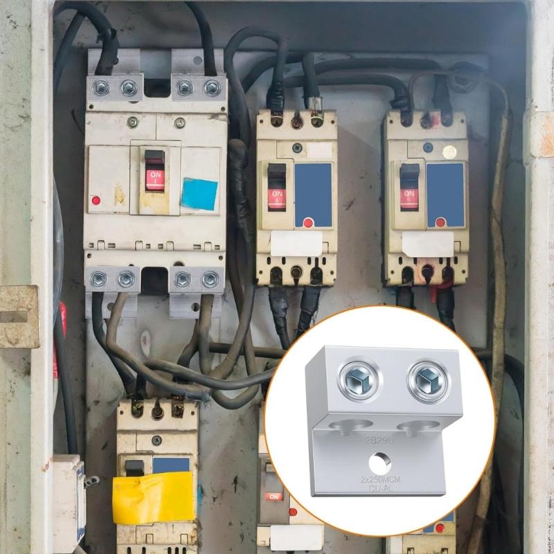 Heavy Type Aluminum Grounding Lugs Double Port Anti Corrosion Terminals Connectors Easyly Installation