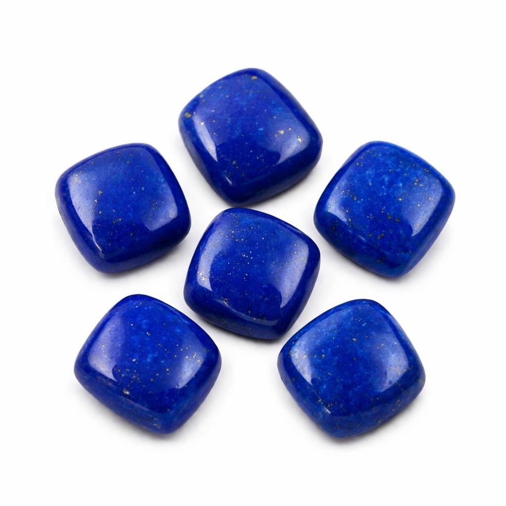 AAA++ Natural Lapis Lazuli Cabochon Cushion Gemstone, Deep Blue Loose Stone for Jewelry Making