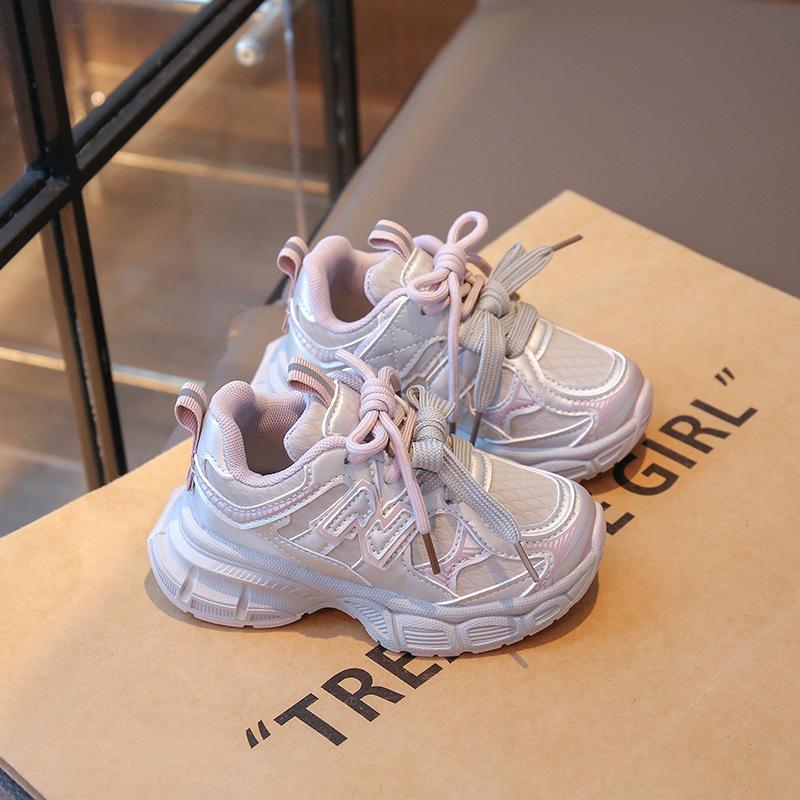 Girls Running Shoes Boys Sports Shoes Spring and Autumn New Sports Soft Sole Girls Children's Shoes Medium and Older Shoes