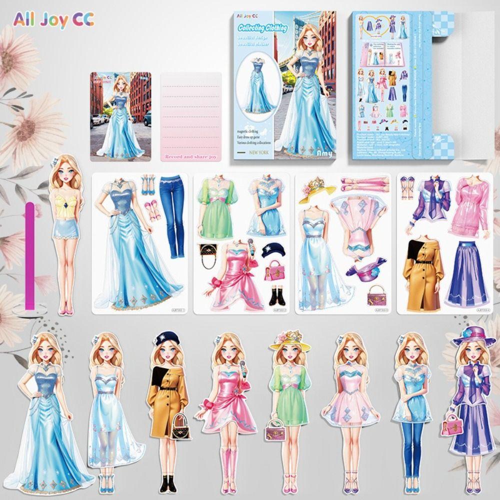Princess Theme Magnetic Dress Up Set Clothes-changing Stickers Pretend Play Toys Indoor Activities