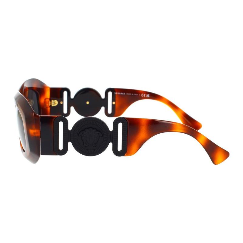 Versace Medusa Detail Acetate Frame Oval Sunglasses Men's Tortoiseshell 3389916 VE4425U521787-Tortoiseshell 54