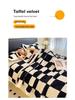 Checkerboard Double-Sided Fleece Blanket for Car, Sofa, Camping – Autumn/Winter Thickened