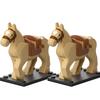 Medieval Military Castle Knight Building Blocks Riding Horse Wolf Bear Animal Vest Weapon Flag Saddle Dragon Toy Brick Gift K024