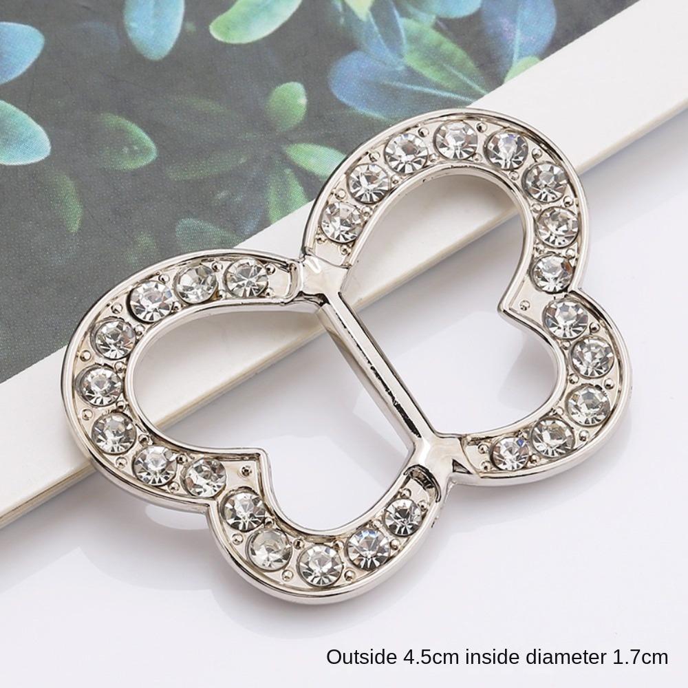 Rhinestone Tie Clips Gold Silver Clothing Wrap Holder Fashion Shirt Clip Buckle  for Women Lady