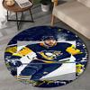 1 Stück Pittsburgh Eishockey-Spieler Crosby Runder Teppich, Rutschfeste Stuhlmatte, Heimdekoration, Kreis-Teppich Perfekt für Büro, Schlafzimmer, Wohnzimmer, Weihnachtsgeschenk