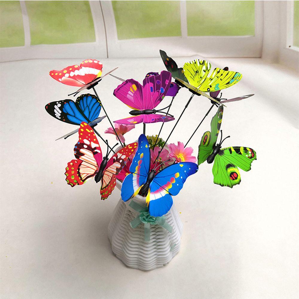5/10PCS Creative Yard Lawn Ornament Simulation Butterfly Thin Stick With Stem Artificial Dragonfly