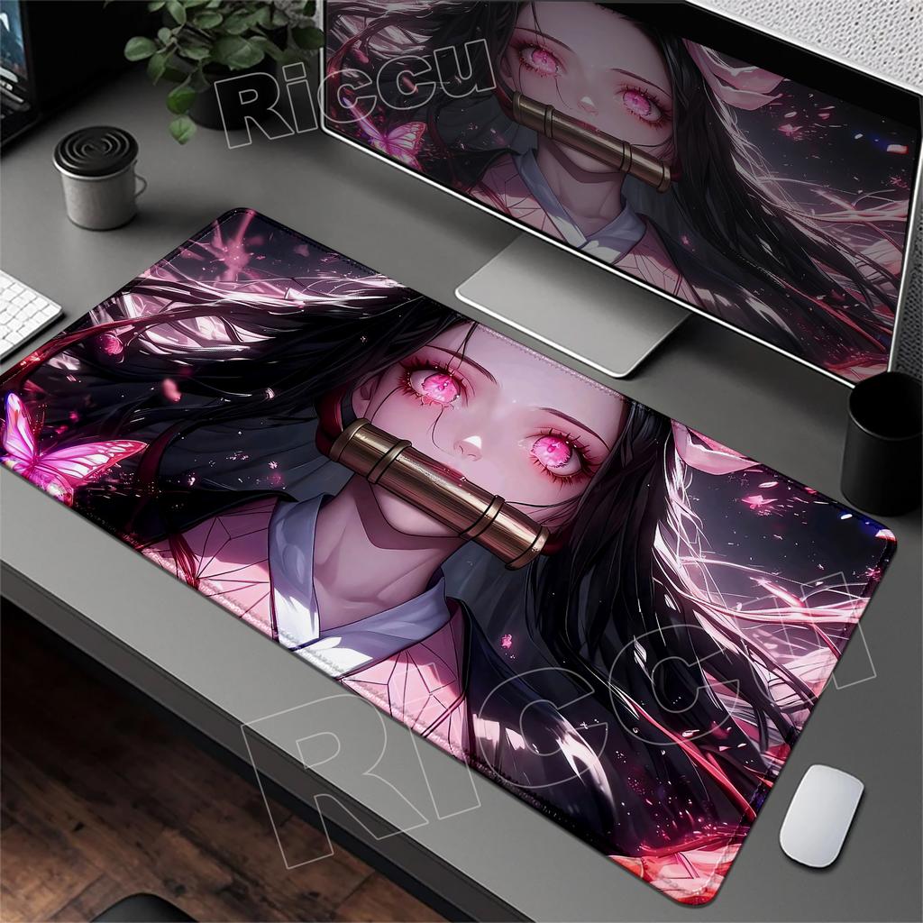 New Kawaii Girl Nezuko Kamado Mouse Pad Laptop Anime HD Print Gaming Keyboard Carpet Demon Slayer Mousepad PC Cute Game Desk Mat