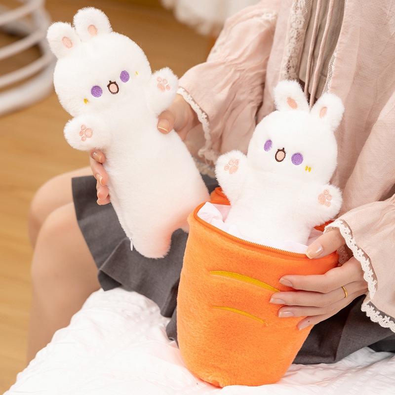 Carrot Rabbit Transformation Doll Plush Toy Carrot Doll Girls Accompany Soothing Doll