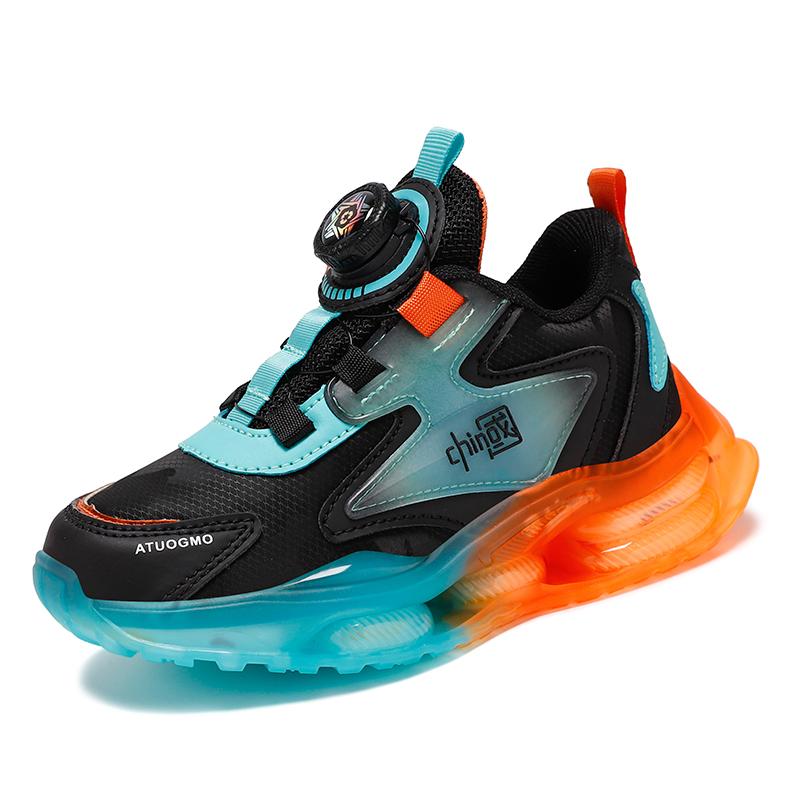 Children's Shoes  Fall rotary button breathable teen girls Shoes Sneakers Student springback running shoes