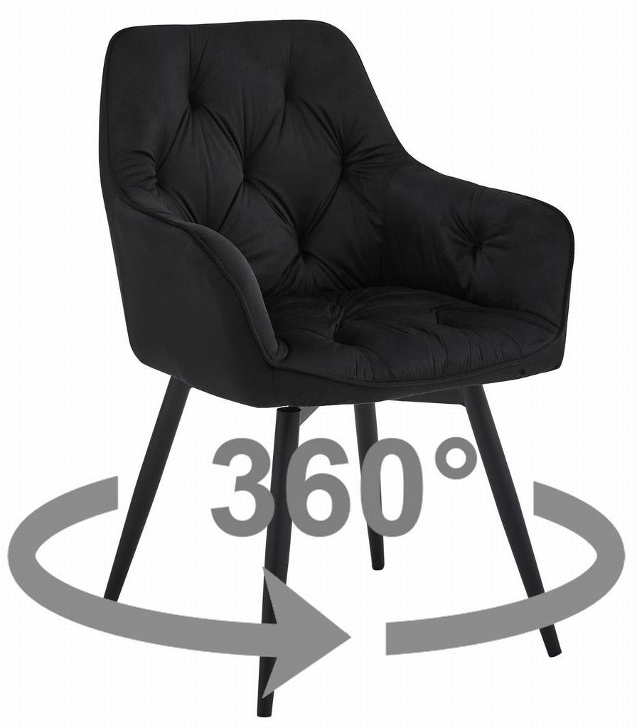 Jork360 Chair - Black Velvet / Black Legs X 2