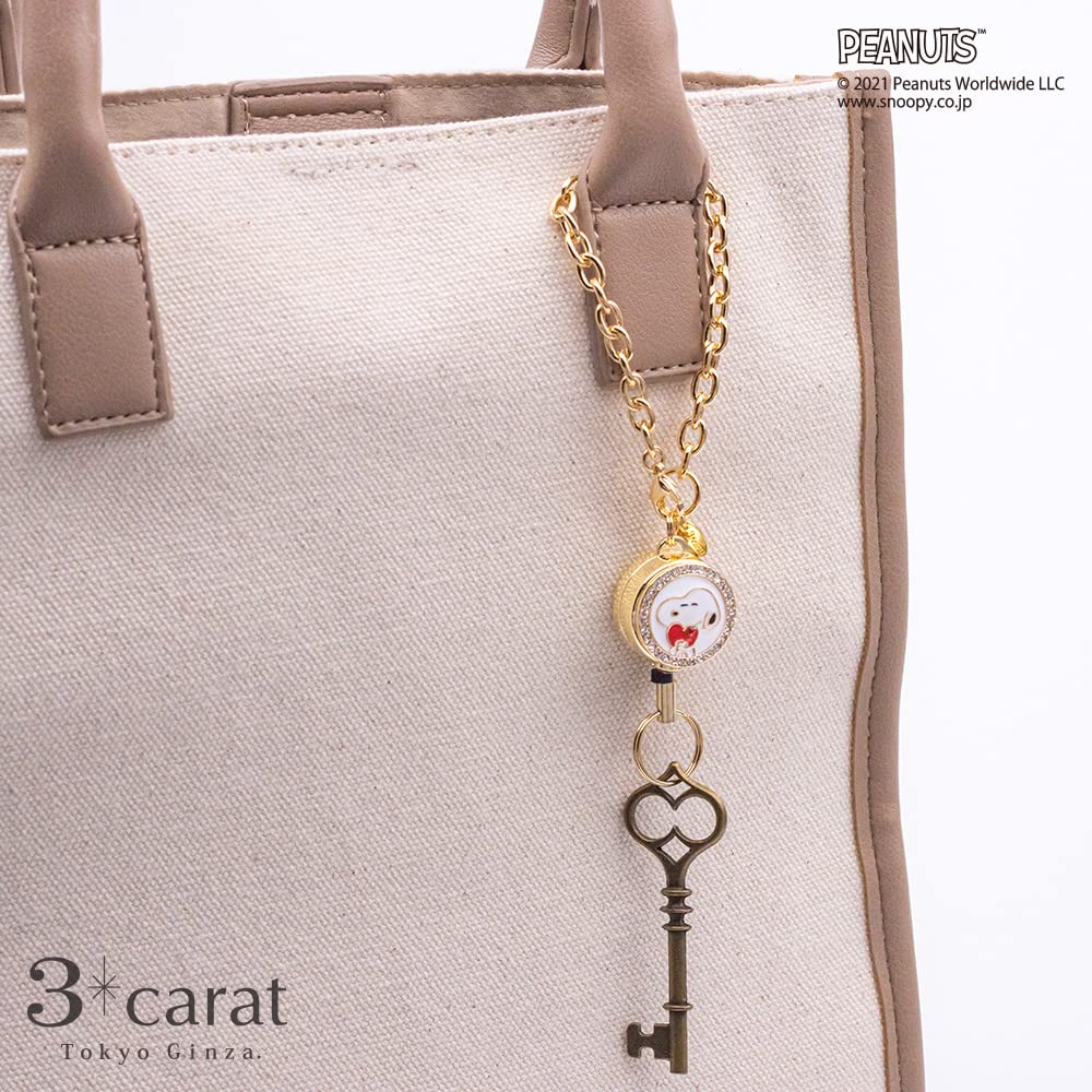 PEANUTS Reel 6 Snoopy Popular Gift and [Three Carat] Keychain, Types, Keychain, Goods, (Strawberry Snoopy)