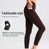 Damskie spodnie do jogi z wysokim stanem - Shark Pants - Oddychające legginsy fitness z efektem wyszczuplającym brzuch