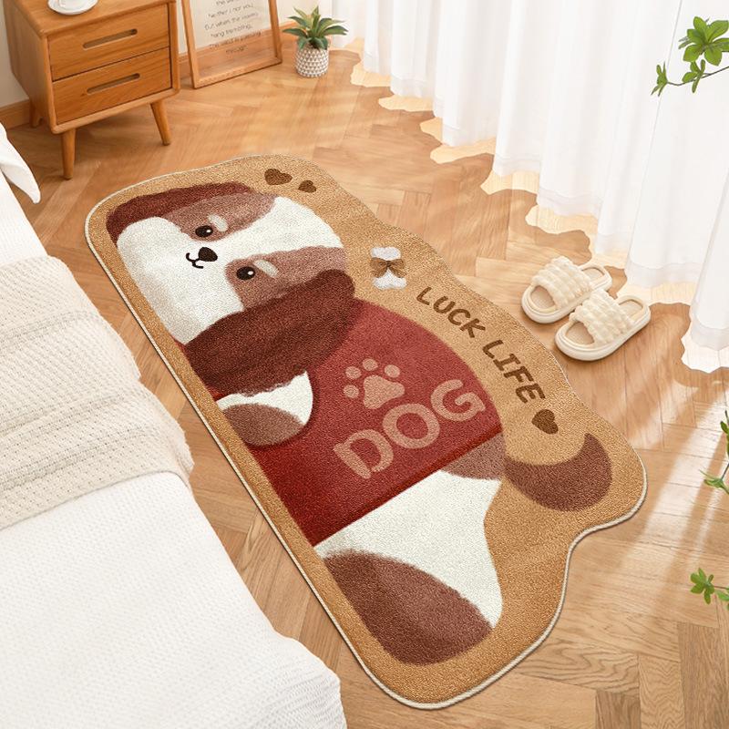 Kreslený koberec do ložnice, koberec k posteli, odolný proti opotřebení, odolný proti nečistotám, protiskluzová podložka, snadno se čistí, podlahová rohožka k arkýřovému oknu