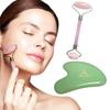 Rulou de Jad, un rulou facial din piatră naturală pentru masaj facial (Set Gua Sha și roller)