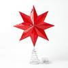 LED Illuminated Christmas Acrylic Octagonal Tree Topper Star - Colorful Eight-Pointed Red Design