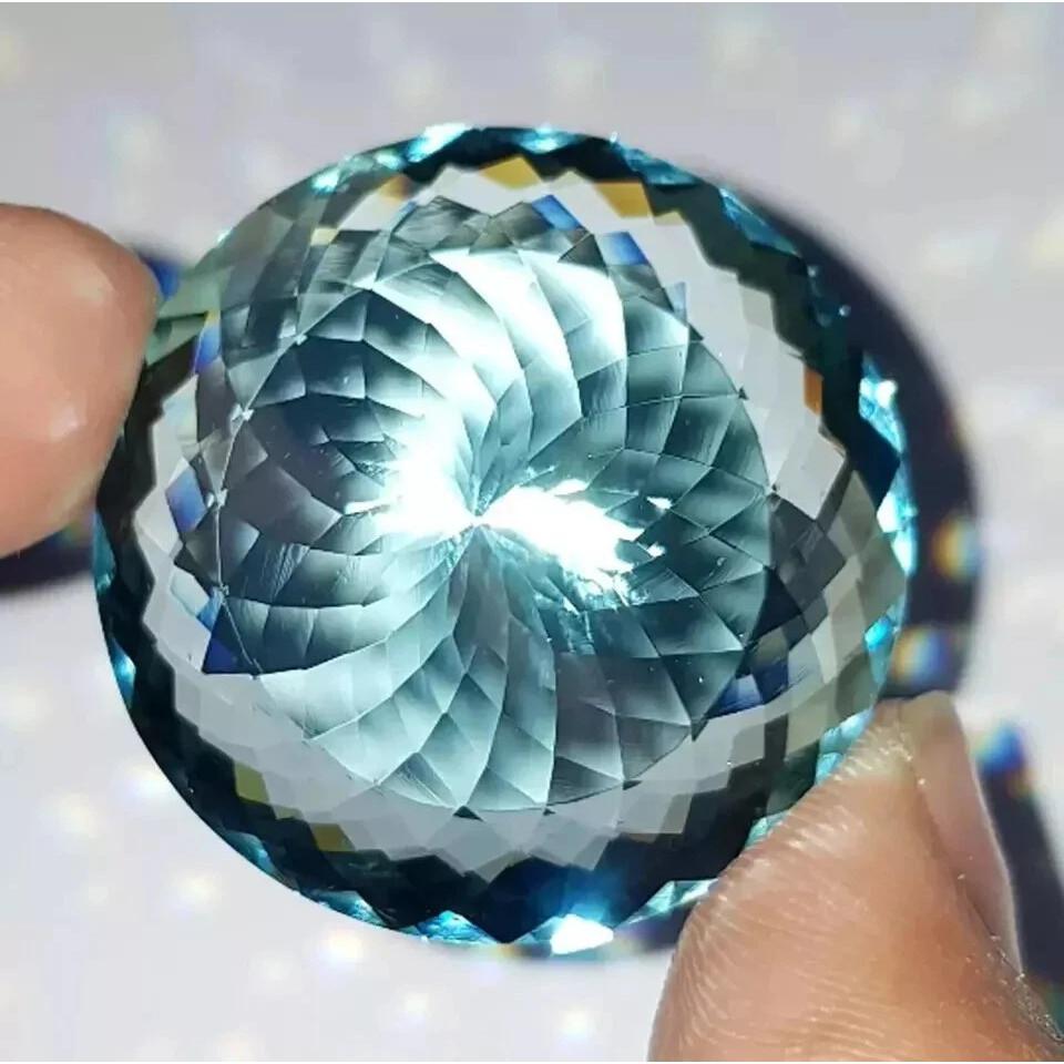Aquamarine Topaz Sky Blue Color 84-86 Ct Round Cut Top Quality Loose Gemstone