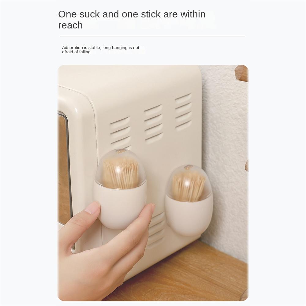 Magnetic Suction Type Toothpick Box Plastic Toothpick Jar Portable Toothpick Dispenser