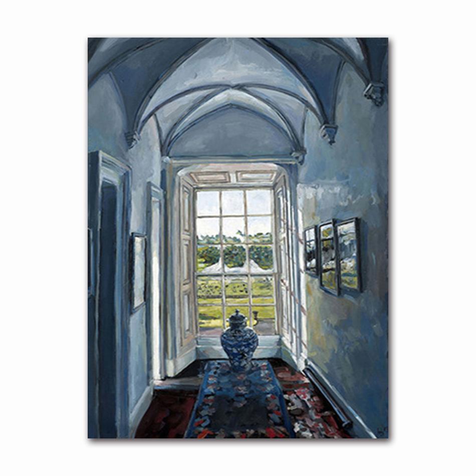 Nordic Window Outside Landscape Poster Interior Scenery Canvas Painting Abstract Wall Art for Room Home Decoration Print Picture