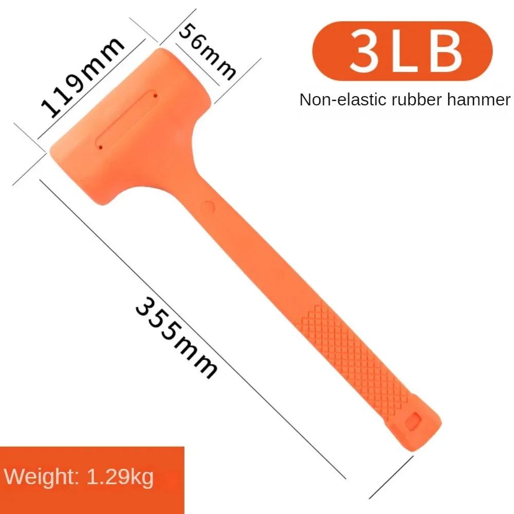 0.5-4LB Dead Blow Mallet Orange Soft Silent Rubber Unicast Hammer Install Hammer Multifunctional Wood Flooring No Elasticity