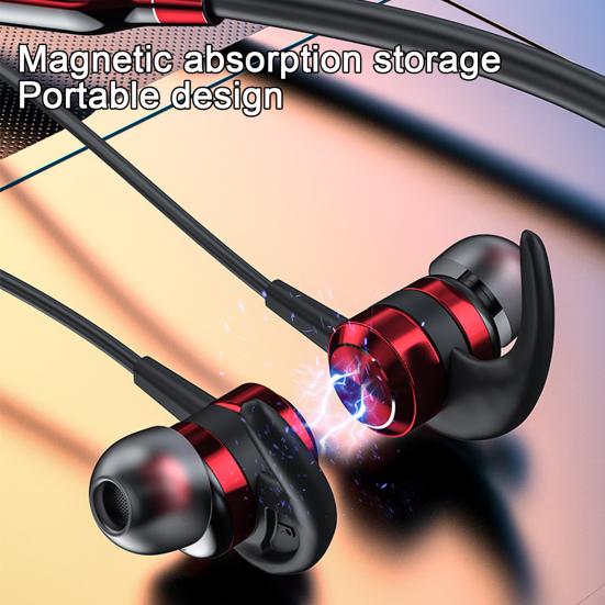 Neckband Earphone Magnetic Noise Reduction IPX5 Waterproof Sport Wireless Bluetooth-compatible Headset for Mobile Phone