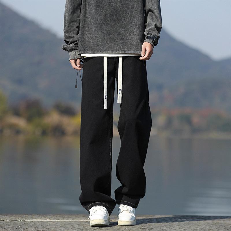 

Джинсы мужские весенние и осенние свободные повседневные брюки в стиле ретро мужские подростковые брюки в американском стиле в стиле ретро L