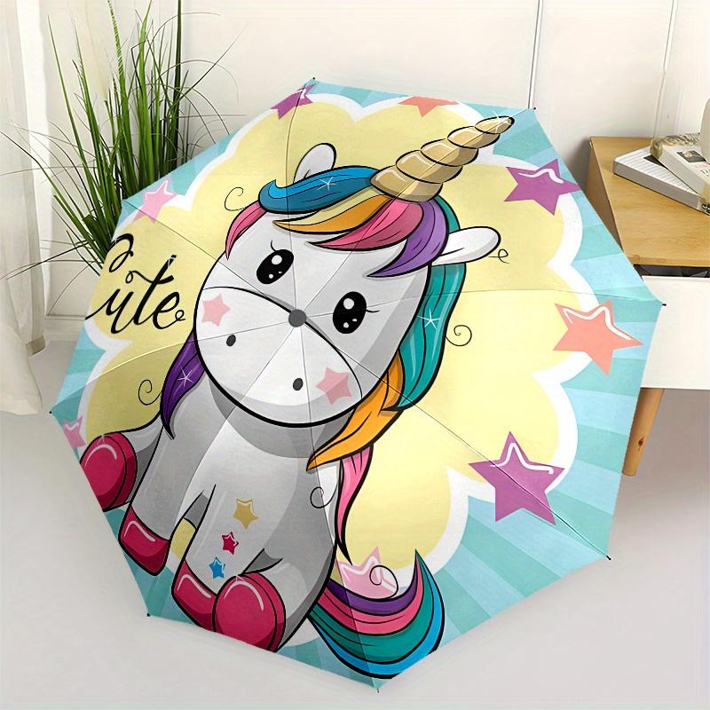 

Unicorn, Cute-themed, Eight-ribbed, Self-folding Umbrella Is Suitable for Everyday Outdoor Use and Is An Ideal Gift for Friends and Family,